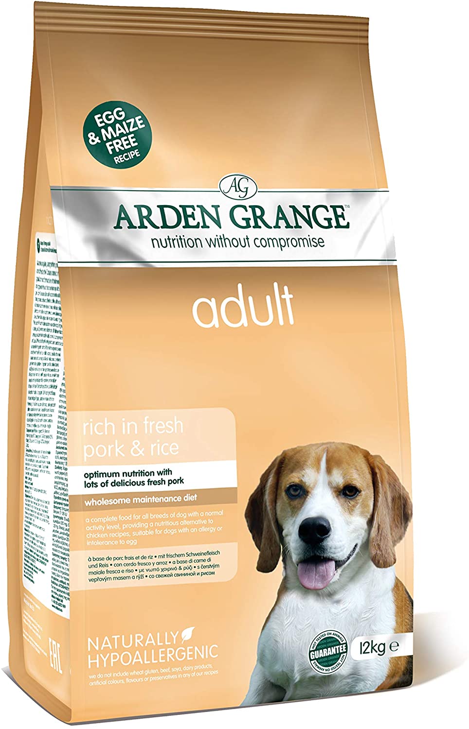 Arden Grange Adult Dry Dog Food Rich in Pork and Rice 12 kg