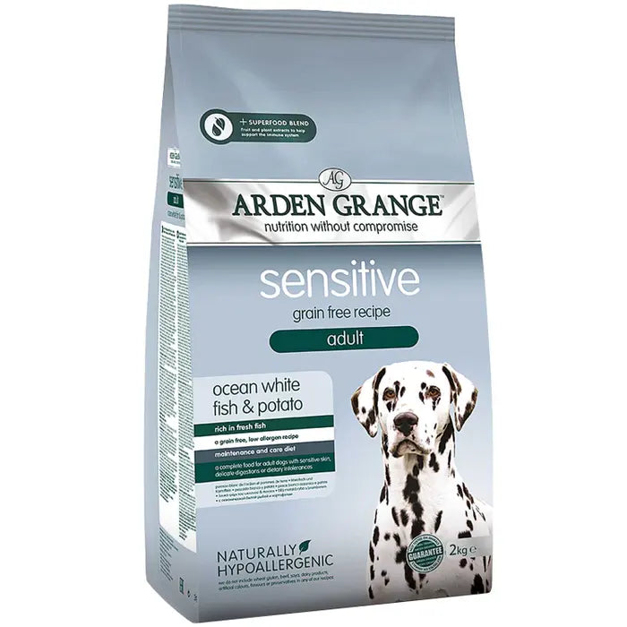 Arden Grange Sensitive Adult - Grain-Free Ocean White Fish 12kg (Damaged Bag)