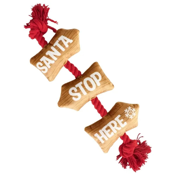 Santa Stop Here Rope Toy