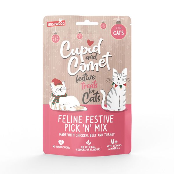 Rosewood Cupid & Comet Christmas Pick 'n' Mix Cat Treats 180g