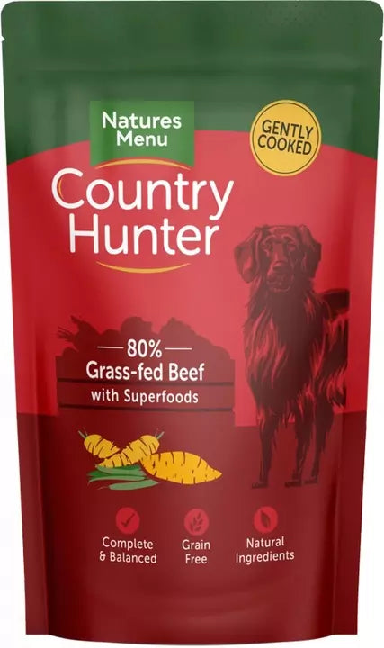 Natures Menu Country Hunter Beef Wet Dog Food Pouches (6x150g)